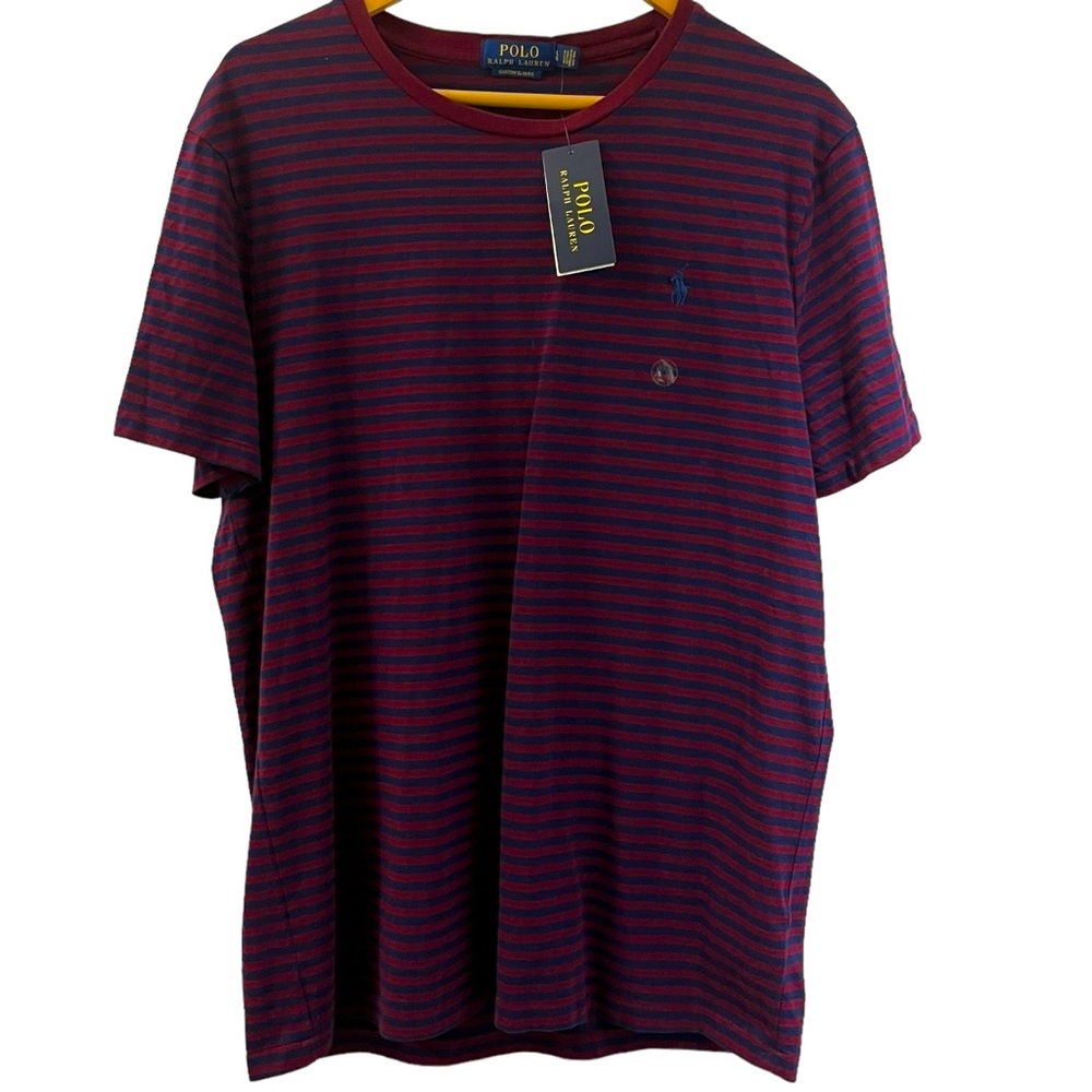 Polo Ralph Lauren Men's T-Shirt Custom Slim Fit Short Sleeve Crewneck Size L New